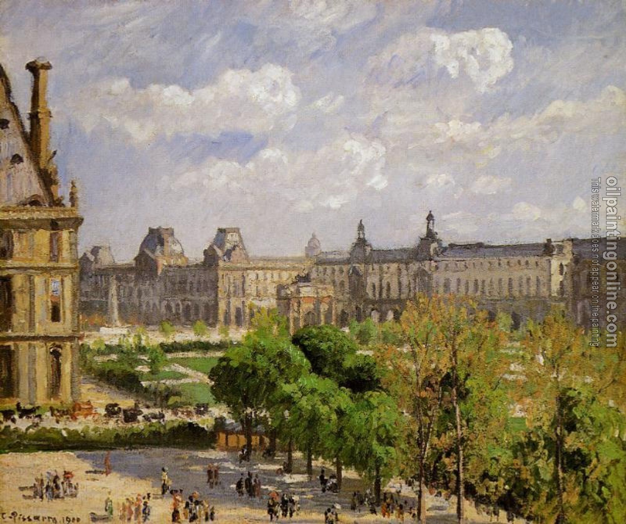 Pissarro, Camille - Place du Carrousel, the Tuileries Gardens